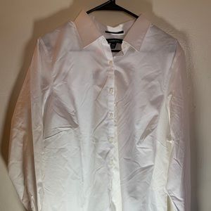 Brand new Lands End white button down top